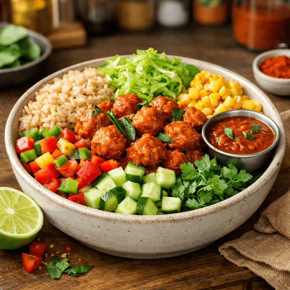 Soya Chunk Desi Bowl